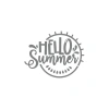 Hello Summer Sticker 17x17 Cm Gri