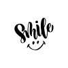 Smile Sticker  17x17 Cm Siyah