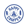Happy Camper Sticker 17x17 Cm Mavi