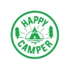 Happy Camper Sticker 17x17 Cm Yeşil