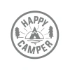 Happy Camper Sticker 17x17 Cm Gri