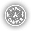 Happy Camper Sticker 17x17 Cm Beyaz