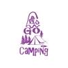 Lets Go Camping Sticker 17x17 Cm Mor