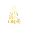 Lets Go Camping Sticker 17x17 Cm Gold