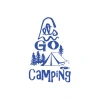 Lets Go Camping Sticker 17x17 Cm Mavi