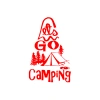 Lets Go Camping Sticker 17x17 Cm Kırmızı