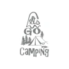 Lets Go Camping Sticker 17x17 Cm Gri