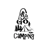 Lets Go Camping Sticker 17x17 Cm Siyah