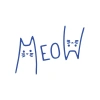 Meow Kedi Sticker 17x17 Cm Mavi
