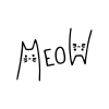 Meow Kedi Sticker 17x17 Cm Siyah