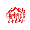 Camping Crew Sticker 17x17 Cm Kırmızı