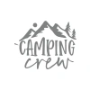 Camping Crew Sticker 17x17 Cm Gri