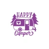 Happy Camper Sticker 17x17 Cm Mor