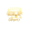 Happy Camper Sticker 17x17 Cm Gold
