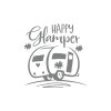 Happy Camper Sticker 17x17 Cm Gri