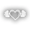 Love GYM Sticker 17x17 Cm Beyaz