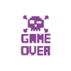 Game Over Sticker 17x17 Cm Mor