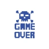 Game Over Sticker 17x17 Cm Mavi