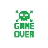 Game Over Sticker 17x17 Cm Yeşil