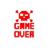 Game Over Sticker 17x17 Cm Kırmızı
