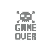Game Over Sticker 17x17 Cm Gri
