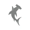 Çekiç Köpek Balığı Sticker 17x17 Cm Gri