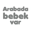 Arabada Bebek Var Sticker 17x17 Cm Gri