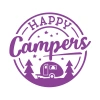Happy Campers Sticker 17x17 Cm Mor