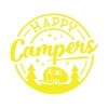 Happy Campers Sticker 17x17 Cm Sarı