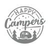 Happy Campers Sticker 17x17 Cm Gri