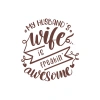 My Husband Wife Awesome Sticker 17x17 Cm Kahverengi