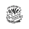 My Husband Wife Awesome Sticker 17x17 Cm Siyah