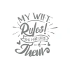 My Wife Rules Them Sticker 17x17 Cm Gri