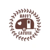 Happy Campers Sticker 17x17 Cm Kahverengi