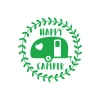Happy Campers Sticker 17x17 Cm Yeşil