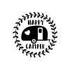 Happy Campers Sticker 17x17 Cm Siyah