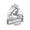 Motokros Sticker 17x17 Cm Gri