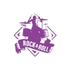 Rok & Roll Sticker 17x17 Cm Mor
