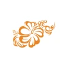 Hibiskus Çiçeği Sticker 17x17 Cm Turuncu