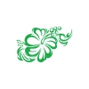 Hibiskus Çiçeği Sticker 17x17 Cm Yeşil