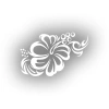 Hibiskus Çiçeği Sticker 17x17 Cm Beyaz