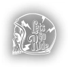 Lets GO Ride Sticker 17x17 Cm Beyaz