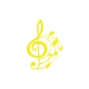 Müzik ve Nota Sticker 17x17 Cm Sarı