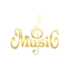 Müzik ve Nota Sticker 17x17 Cm Gold