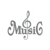 Müzik ve Nota Sticker 17x17 Cm Gri