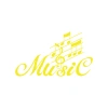 Müzik ve Nota Sticker 17x17 Cm Sarı