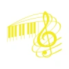 Müzik ve Nota Sticker 17x17 Cm Sarı