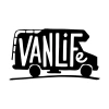 Vanlife Sticker 17x17 Cm Siyah