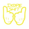 Dope Shit Sticker 17x17 Cm Sarı