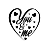 Yo and Me Sticker 17x17 Cm Siyah